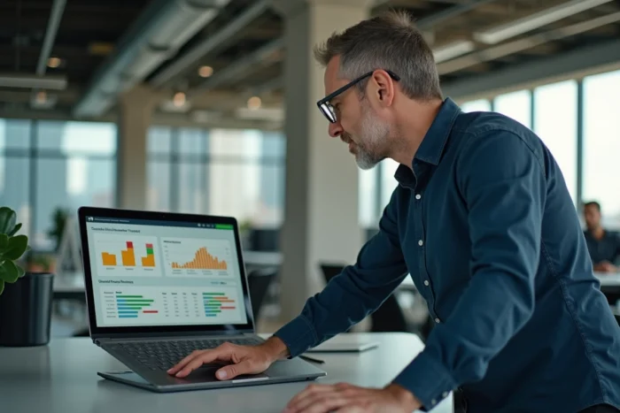 Professionnel en marketing digital consultant un tableau de bord de suivi de classement de mots clés gratuit